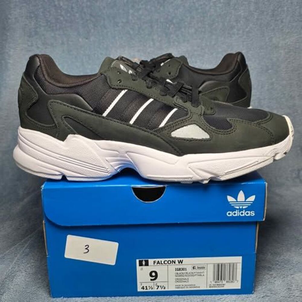 Adidas Falcon W Black White Sneakers Womens US 9